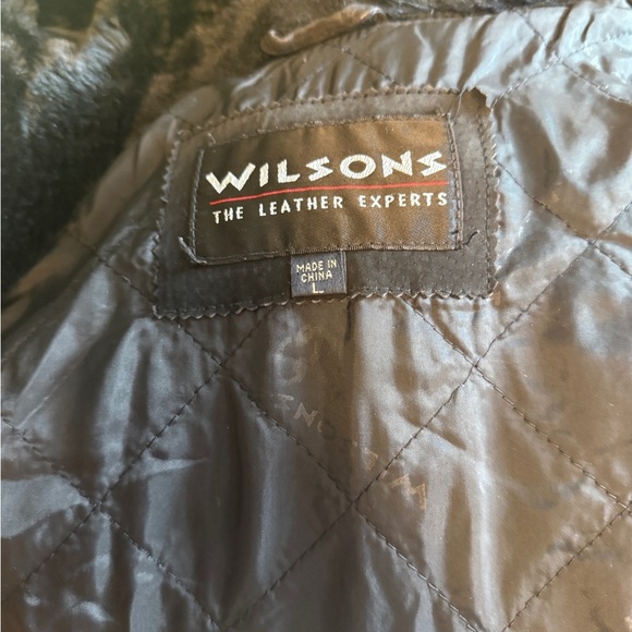 Wilsons Leather Jacket Black Suede Faux Vegan Fur Trim Vintage Retro 90’s Large - Picture 9 of 9